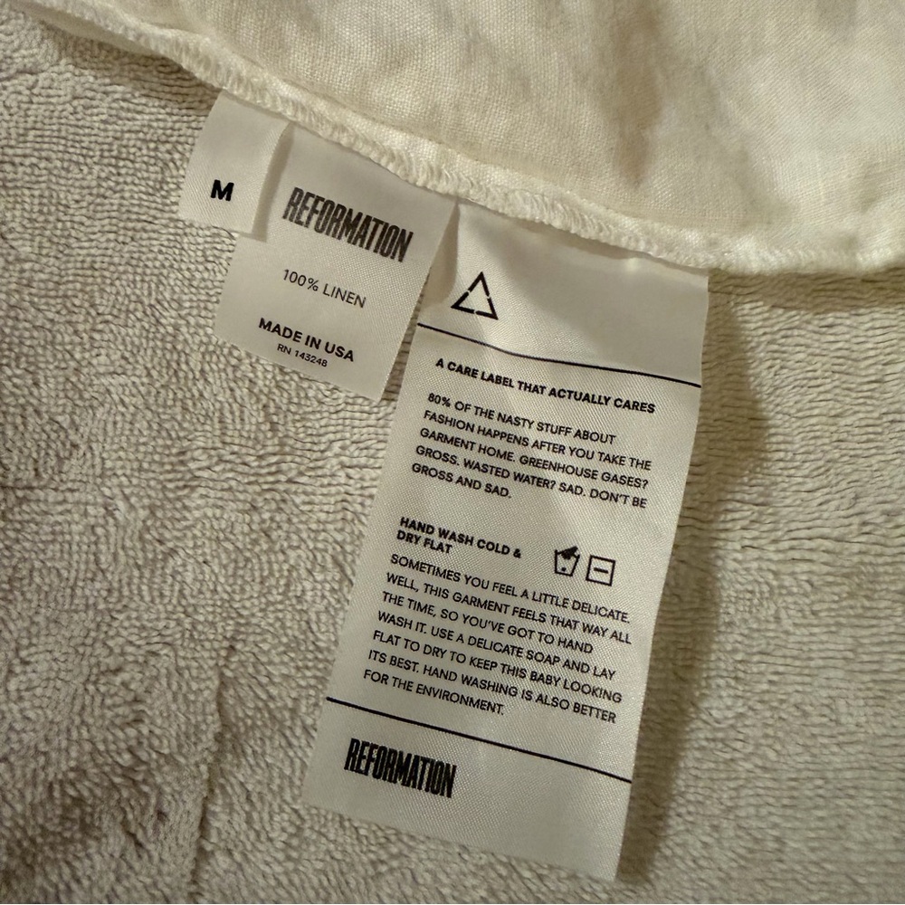 Reformation Women's Linen Tank Top - Picture 3 of 3